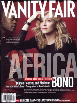 MADONNA / MAGAZINE VANITY FAIR (COUV AVEC DJIMON HOUNSOU) / JULY 2007 / UK