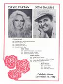 FLYER SHOW SYLVIE VARTAN / MENU MGM LAS VEGAS / USA 1982