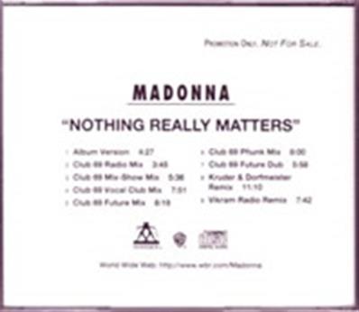 NOTHING REALLY MATTERS / CDS PROMO USA