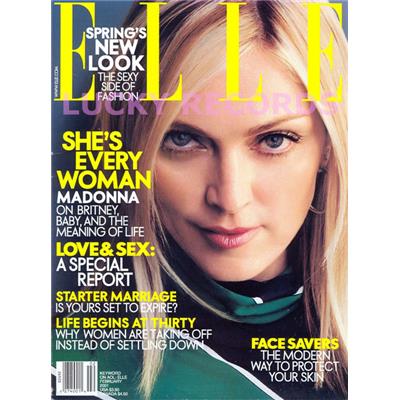 MADONNA - MAGAZINE ELLE / FEVRIER 2001 / USA