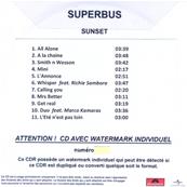 SUPERBUS / SUNSET / CD PROMO FRANCE