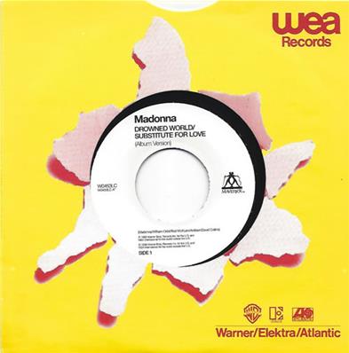 DROWNED WORLD - SUBSTITUTE FOR LOVE / 45T 7 INCH PROMO UK