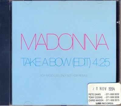 TAKE A BOW / CDS EDIT VERSION PROMO UK 